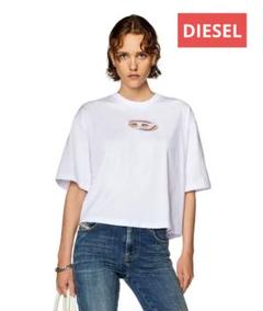 大人気！完売品✨限定価格✨DIESEL T-Rowy-Od Tシャツ Diesel ウィメンズ Tシャツ エンブロイダリーD ボクシー Tシャツ