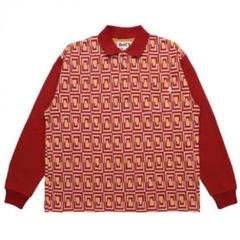 BOTT Door Jacquard L/S POLO ポロシャツ レッド M