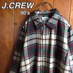 【古着】90's ジェイクルー コットン ネルシャツ ビンテージ レトロ XL