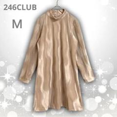 美品246CLUB　オフネック　ラスター　ワンピース　ベージュ　Ｍ　Ｙ２Ｋ　起毛