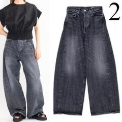 HYKE 25SS バレルレッグジーンズ デニム 黒 2 ハイク DENIM