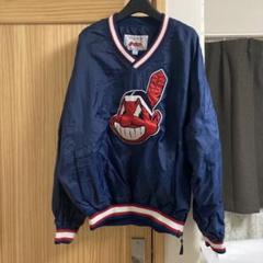 レア2XL【古着】プーマ MLBインディアンズ刺繍プルオーバー
