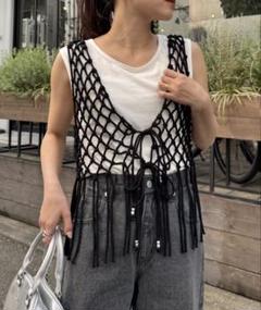 macrame knit bustier