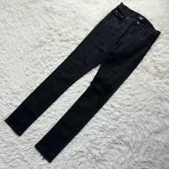 美品 AMIRI アミリ グリッター ラメ スキニー ジーンズ 黒