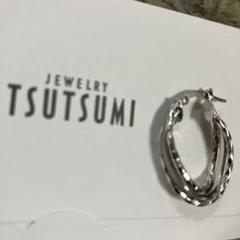 ジュエリーツツミ　k10 ホワイトゴールド　三連ピアス　左耳用