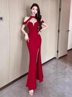 キャバドレス シアー 谷間見せ セクシー スリット キャバ嬢 パーティー