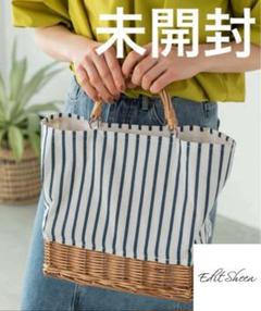 異素材コンビかごバッグ