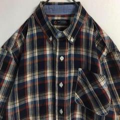 日本製 古着 麻100％ タータンチェック BDシャツ 半袖 メンズ