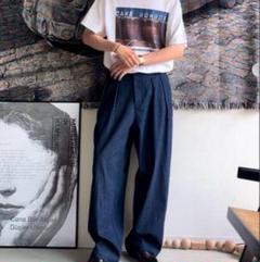 Bleme ヘビーツイル ワイドストレート グルカチノパンツ サイズL