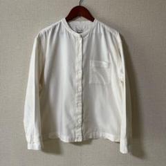無印良品 スタンドカラー フランネルシャツ 白 Mサイズのサムネイル