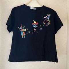 古着 トップス Tシャツ ピエロ 黒 ブラック 日本製