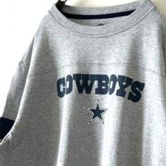 NFL カウボーイズ COWBOYS Tシャツ L グレー 灰色 古着