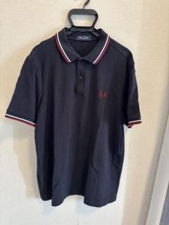 FRED PERRY ネイビー メンズポロシャツ L 夏コーデに　美品 FRED PERRY フレッドペリー ポロシャツ 半袖 メンズ クレープ