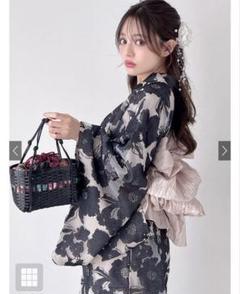 GRL 2Wayオーガンジー花柄セパレート浴衣 ショート GRL 3点セット2Wayオーガンジー花柄セパレート浴衣[tu1086
