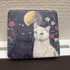 新品 MULBERRY マルベリー コンパクトミラー 鏡 手鏡 ミラー 革 黒 lovers 黒猫 白猫 コンパクトミラー 手鏡 - メルカリ