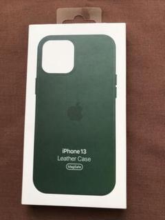 新品iPhone 13 レザーケース セコイアグリーン純正