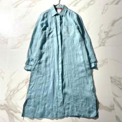 近年✨️エスマックスマーラ リネン100 プリーツ シャツワンピース 大きいサイズ S MAXMARA MAX MARA エス マックスマーラ シャツワンピース