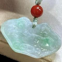 ☘本翡翠　原石❤️厄除け⭐️安全御守り⭐️ネックレス　新品　0127 翡翠 開運 厄除け 御守り 長命百歳鎖 彫刻 ネックレス Ag69