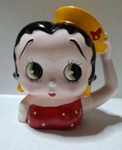 ①【ベティブープ　陶器貯金箱】ベティちゃん　貯金箱　未使用品　レトロ　ビンテージ