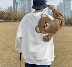 韓国　ビッグサイズ　オーバーサイズ　パーカー　トレーナー　クマ　メンズ