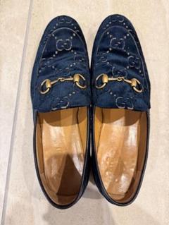 Gucci ネイビー スエード ローファー