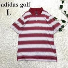 adidas golf アディダスゴルフ ポロシャツ レッド 赤 ボーダー L