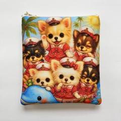 ハンドメイド　チワワ　ポーチ