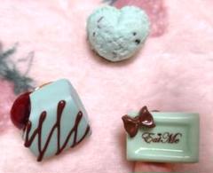 ハンドメイドチョコミントスイーツリング　3点セット