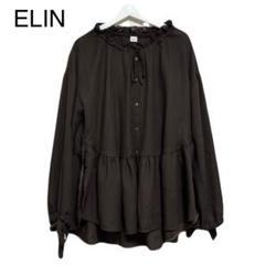 ELIN エリン　リヨセル混　クレープ　シャツ　プルオーバー　ブラウス　シアー 今週の新着アイテム ELIN エリンリヨセル混クレープシャツプル