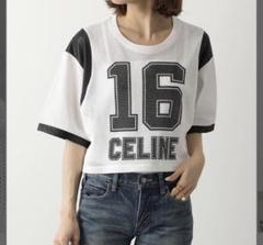【CELINE】大人気！雑誌掲載 lady's クロップド丈 半袖 Tシャツ 美品 セリーヌ CELINE クロップド丈ロゴTシャツ