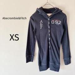 Abecrombie&Fitch パーカー ハーフボタン ロゴプリント XS
