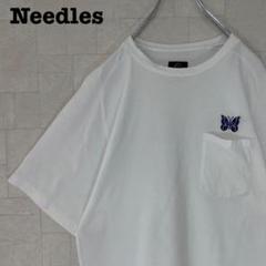 【即完売モデル】ニードルス☆パピヨン刺繍ロゴ　ポケットTシャツ　美品　406