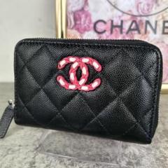 CHANEL キャビアスキン　マトラッセ　コインケース　カードケース