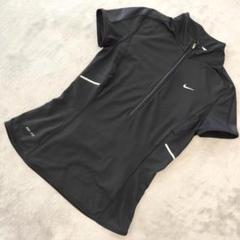 NIKE ランニングTシャツ DRYFIT ブラック サイズS ハーフジップ