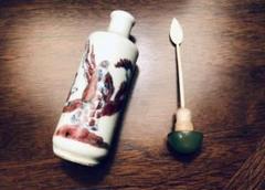 中国骨董　清中期　青花釉裏紅　人物　鼻煙壺　翡翠蓋　骨杓 m22202682122_1.jpg?1650728389