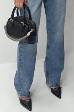 新品【ZARA】ロープストラップ ボストンバッグ*黒/ ショルダーバッグ ZARA ザラ ロープストラップボストンバッグ ブラック