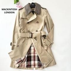 美品 マッキントッシュロンドン トレンチ ライナー ベルト チェック ベージュ マッキントッシュロンドン 襟ウール 裏地チェック トレンチ
