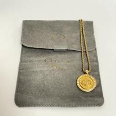 Christian Dior エンブレム　ラインストーン　ネックレス