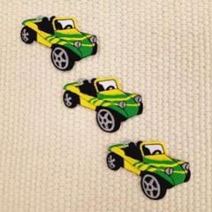 刺繡ワッペン　車　バギー　緑　3枚セット