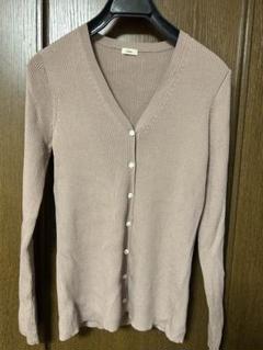 IENA silk cotton Vネックカーディガン ベージュ