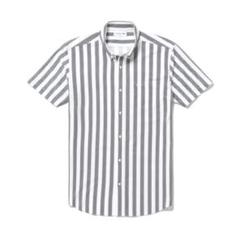 【美品】【LACOSTE ラコステ】 バイカラーストライプシャツビジネス ニット