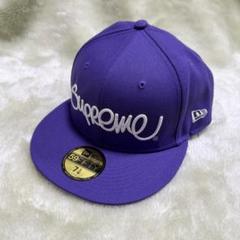 ニューエラ　Supreme 59FIFTY キャップ 青 7 5/8 未使用】Supreme キャップ 7 5/8 青 NEW Era 帽子