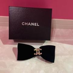 シャネル CHANEL ココマーク ビックリボン バレッタ ベロア ブラウン CHANELバレッタ(シャネル)ココマーク ラインストーン ベロア