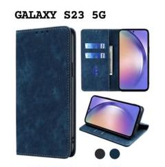 GALAXY S23 5G 手帳型ケース 衝撃保護 ブルー
