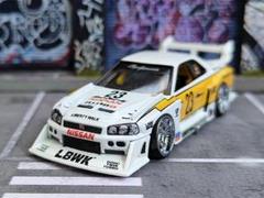 ホットウィールカスタム 日産 R35 LBWK ピンク✩深リム☆トミカ改造 MINIGT トミカ改造 日産 R35 GTR LBWK 深リムホットウィール