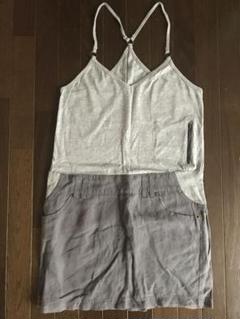 グレー ノースリーブ ミニワンピース