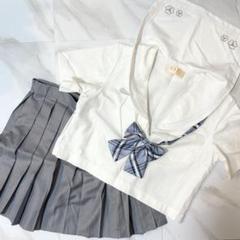セーラー服3点セット ホワイト/グレー コスプレハロウィンコスチューム Sサイズのサムネイル