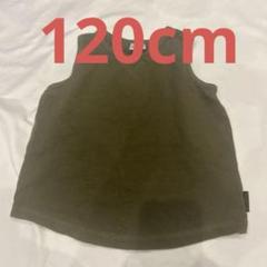 オリーブグリーン モスグリーンノースリーブ タンクトップ120cm