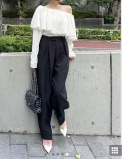cygne　カシミア混　Alice　ネックフリル　ニット　赤　パワショル　フリー cygne カシミア混 Alice ネックフリル ニット 赤 パワショル フリー