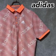 adidas アディダス 総柄 ロゴ 半袖 ポロシャツ ゴルフ ウェア 人気